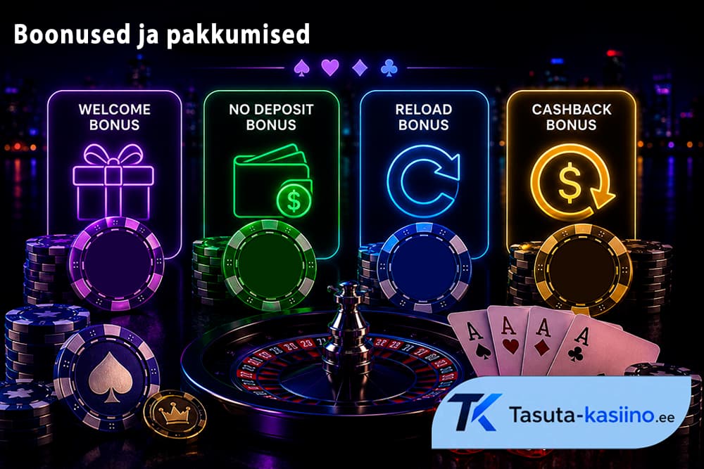 boonused ja pakkumised eesti kiirkasiinodes