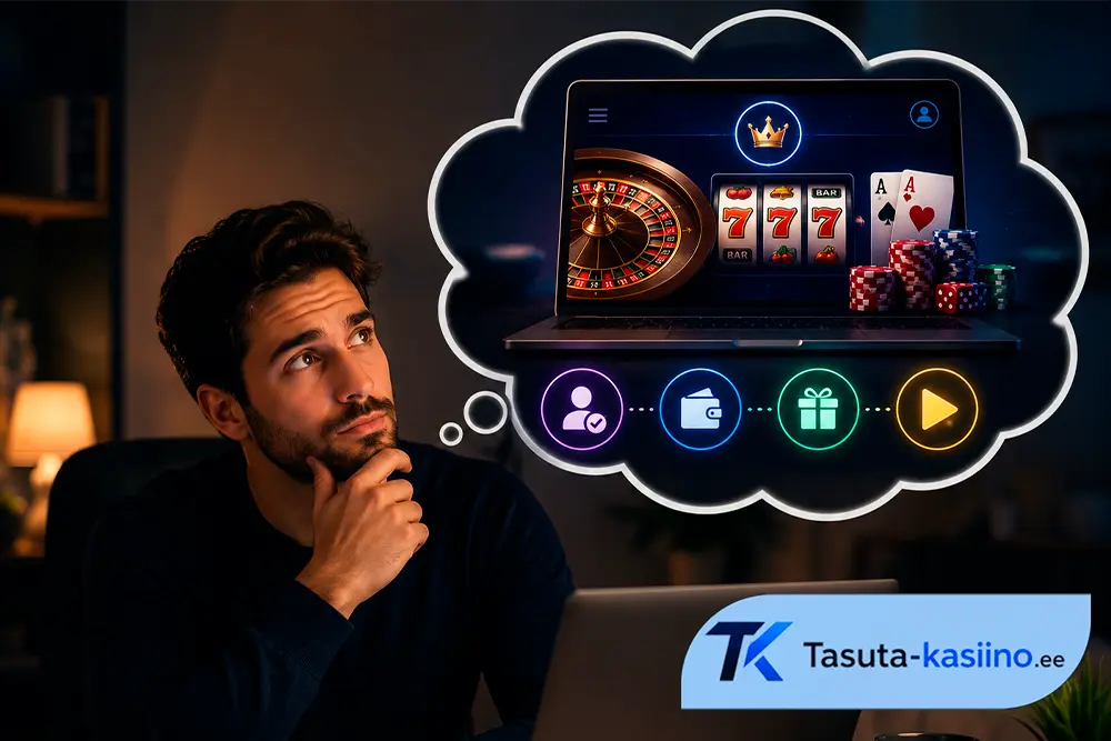 kuidas netikasiinos mängimist alustada: samm sammult